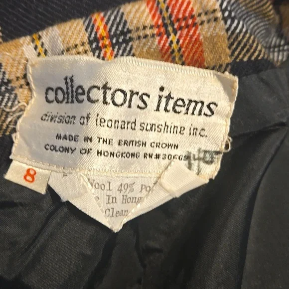 Collectors Items Leonard Sunshine Vintage 1970s Red And Black Plaid Skirt Suit - Picture 9 of 12